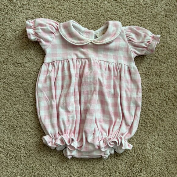 TBBC Britt Bubble in Palm Beach Pink Gingham with Worth Avenue White 0/6 months - Picture 1 of 4